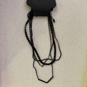 CHARLES KLEIN BLACK 4 DIFFERENT LAYER NECKLACE